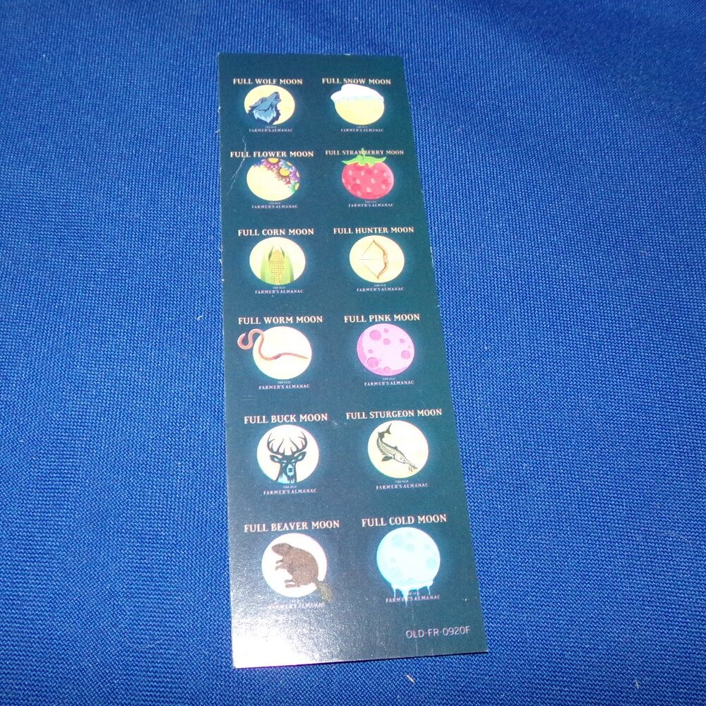 Vintage Old Farmer's Almanac Full Moon Bookmark
